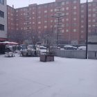 Nieva con fuerza en León