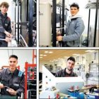 Francisco Gómez, Pelayo Bayón, Samuel Martínez y Adrián Moret entrenan en los talleres de su centro para los SkillsSpain