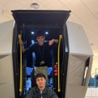 Miguel García, durante la visita al Centro de Instrucción de Medicina Aeroespacial.