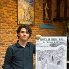 El joven artista Jaime Morán, con el cartel de este año.