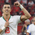 Los futbolistas de Marruecos celebran su clasificación en Catar. EFE