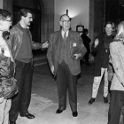 Camilo José Cela en el Hostal de San Marcos cuando vino a rodar un anuncio para Campas