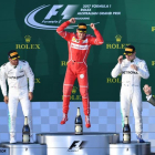 Vettel, Hamilton y Bottas, en el podio de Australia.
