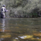 Un pescador en uno de los muchos ríos que existen en la provincia y que a partir del 26 de marzo abren sus puertas a la temporada. FERNANDO OTERO