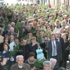 Una multitud acompañó, desde primera hora de la mañana, la procesión de Los Ramos