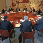 Un momento de la reunión del gobierno catalán celebrada ayer.