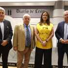 Eduardo Diego, Gonzalo Santonja, Adriana Ulibarri y Joaquín S. Torné, durante la inauguración del congreso de turismo. RAMIRO