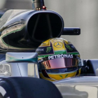 Lewis Hamilton, hoy en los ensayos del GP de Brasil.