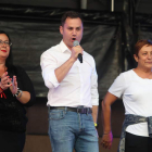 Javier Alfonso Cendón, durante su intervención en la fiesta de fin de campaña. L. DE LA MATA