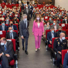 Virginia Barcones llega con el ministro Marlaska al acto de toma de posesión de su nuevo cargo. R. GARCÍA