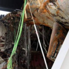 Estado en el que quedó la corbeta "Cheonan" hundida por un torpedo.