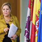 Rosa Valdeón compareció en rueda de prensa tras el Consejo de Gobierno. NACHO GALLEGO