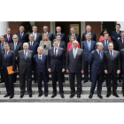 El presidente junto a los miembros del Foro Puente Aéreo, que agrupa a empresas radicadas en Madrid y Barcelona.