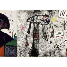 Combo de fotografías facilitadas por la Fundación Miró del boceto del artista catalán Joan Miró, perteneciente a la colección de la Fundación Pilar y Joan Miró de Palma, que ha desaparecido, lo que ha provocado la dimisión de la directora de la institució