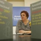 Cristina Egido, responsable de Amnistía Internacional, en la presentación del informe anual