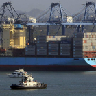 Vista general de un puerto en la entrada por el Pacífico del Canal de Panamá.
