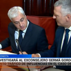 Una captura del 'Telediario' en la que puede leerse el titular de la noticia sobre Germà Gordó con el antetítulo "desafío secesionista".