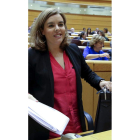 Sáenz de Santamaría, ayer, en el Congreso.
