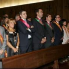 El homenaje a la virgen congregó a los ayuntamientos del Voto, de León y de La Virgen del Camino