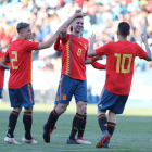 España sub-21 celebra su primer gol