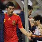 David Villa el martes pasado en el partido contra Portugal.
