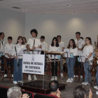 Los alumnos de la escuela, durante un ensayo. CAMPOS