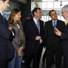 Los responsables de HP y de Fomento charlan con el rector de la Universidad, José Ángel Hermida