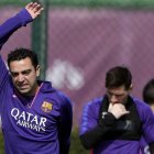 Xavi, si juega esta tarde, cumplirá 750 partidos con la elástica azulgrana.