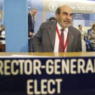 El brasileño José Graziano da Silva después de conocer el resultado de la votación.