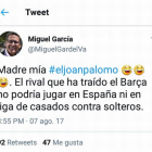 El tuit de la polémica.