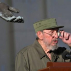 Fidel Castro, en un momento de su comparecencia.