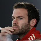 Juan Mata, durante su comparecencia, ayer, en sala de prensa.