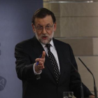 El presidente del Gobierno en funciones, Mariano Rajoy, en rueda de prensa.