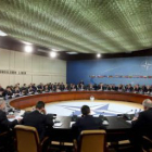 Vista general de la reunión de titulares de Exteriores de la Otan en Bruselas que tuvo lugar ayer