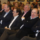 Antonio Silván, Luis Aznar, Juan Vicente Herrera y Manuel Cobo, durante la intervención de Eduardo Fernández ayer en San Marcos.
