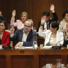 Imagen del último pleno en la que la oposición coincide en sus votaciones, sin el PRB. ANA F. BARREDO
