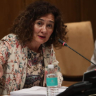 La alcaldesa de Ponferrada, Gloria Fernández Merayo, ayer, en su intervención final en el Pleno. L. DE LA MATA
