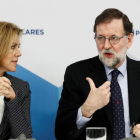 De Cospedal y Rajoy durante la reunión del Comité Ejecutivo Nacional del PP. MARISCAL