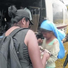 Liberada. La niña, tras ser rescatada de su secuestro en la selva boliviana.