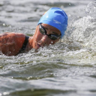 Erika Villaecija compite en los 10 km aguas abiertas de los Campeonatos Europeos de Natación 2014 en Berlín