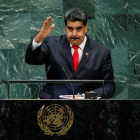 El presidente venezolano, Nicolás Maduro, ofreciendo un discurso en la ONU.