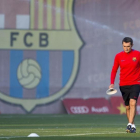 Valverde, en un entrenamiento del Barcelona en la ciudad deportiva de Sant Joan Despí.