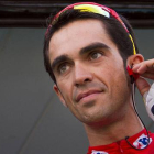 Alberto Contador, en un descanso de la Vuelta a España 2014.