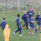 El equipo prepara con optimismo el partido del domingo ante el Lugo. L. DE LA MATA