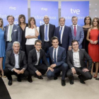 El equipo de profesionales de los informativos de TVE, en la presentación del pasado mes de septiembre, en Madrid.