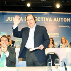 Herrera junto a Fernández Mañueco y Antonio Silván, ayer en la reunión ejecutiva del PP.