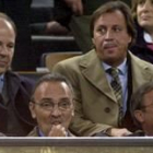 Gaspart, junto a Florentino Pérez, en el palco del Camp Nou durante el partido del sábado