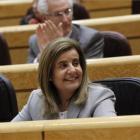 La ministra dfe Empleo y Seguridad Social, Fátima Báñez, en una sesión de control al Gobierno.