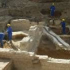 Vista de los restos arqueológicos de San Pelayo antes de ser enterrados por los propietarios