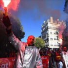 Manifestación contra la reforma laboral de Macron, en Marsella.